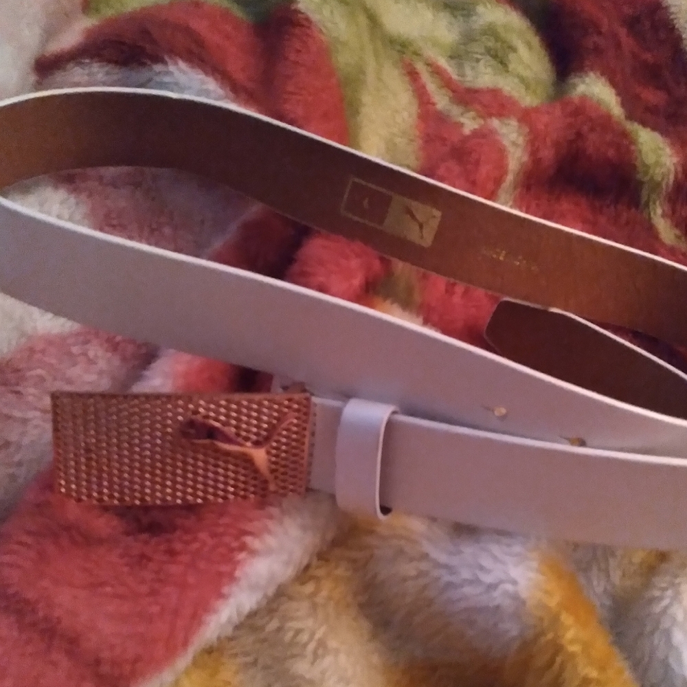Puma Golf white leather belt